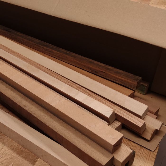 Semi-raw wood strip box